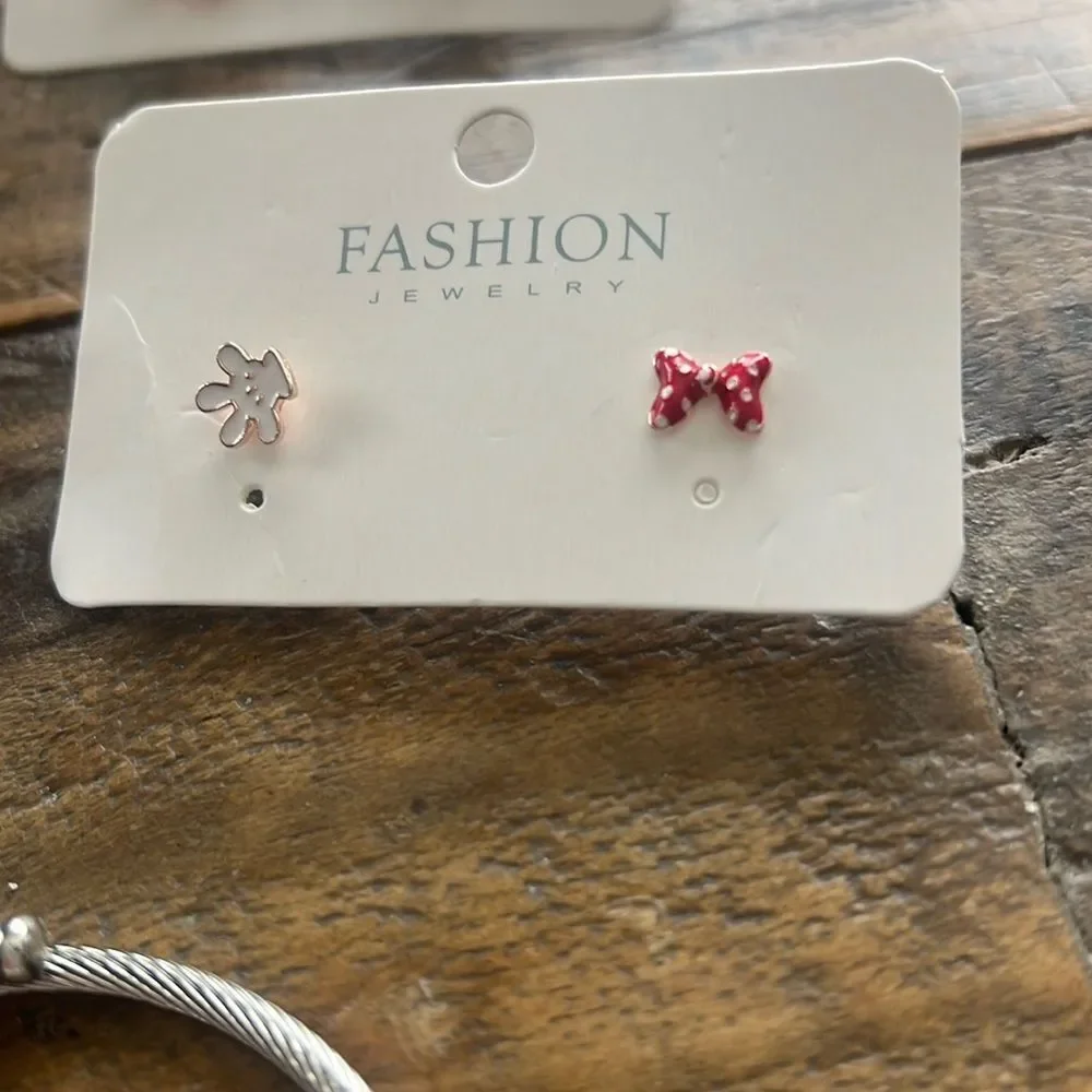 Disney Kids Red and Silver Charm Bracelet Set